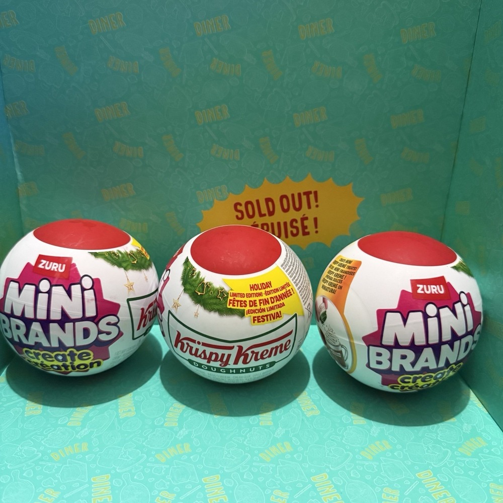 Zuru Mini Brands Create Christmas Holiday 2025 - Krispy‎ Kreme Complete Set Of 3